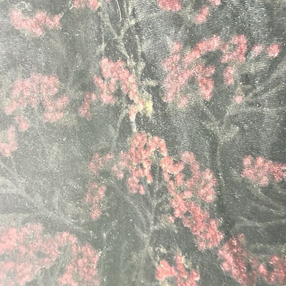 NWT Zara L The Charlotte black wide leg velvet floral trouser pants  Black Red - Picture 13 of 13